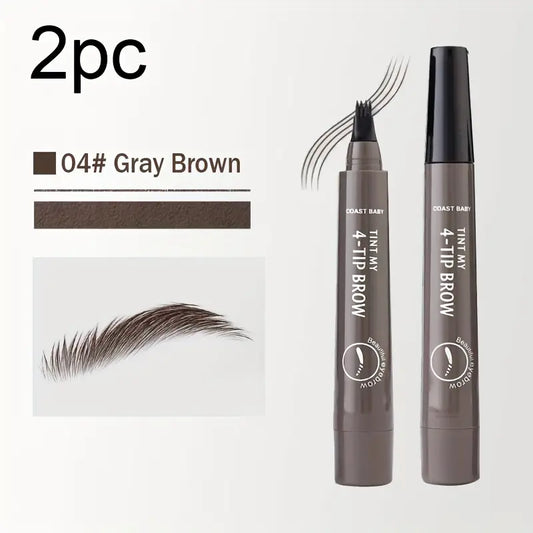 Grey Brown, 2pcs Coast Youngsters Tint My 4-Tip Brow Pens