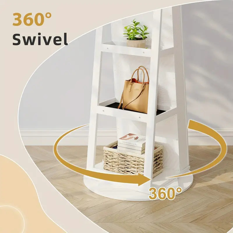 White 360° Swivel Jewellery Cabinet Mirror