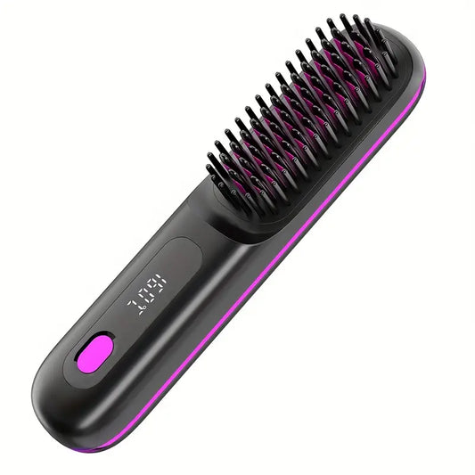 Black Cordless Hair Straightener Brush