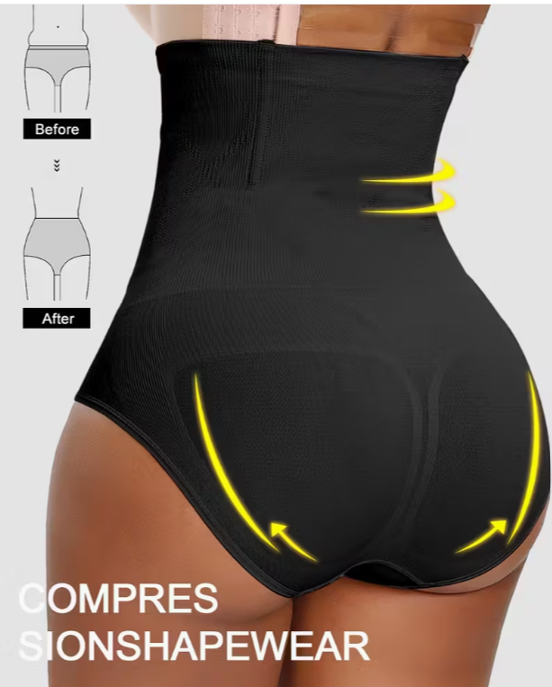 Black Women's High-Waisted Shaping Underwear