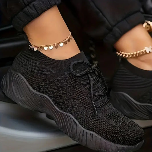 Black Women's Lightweight Breathable Sneakers