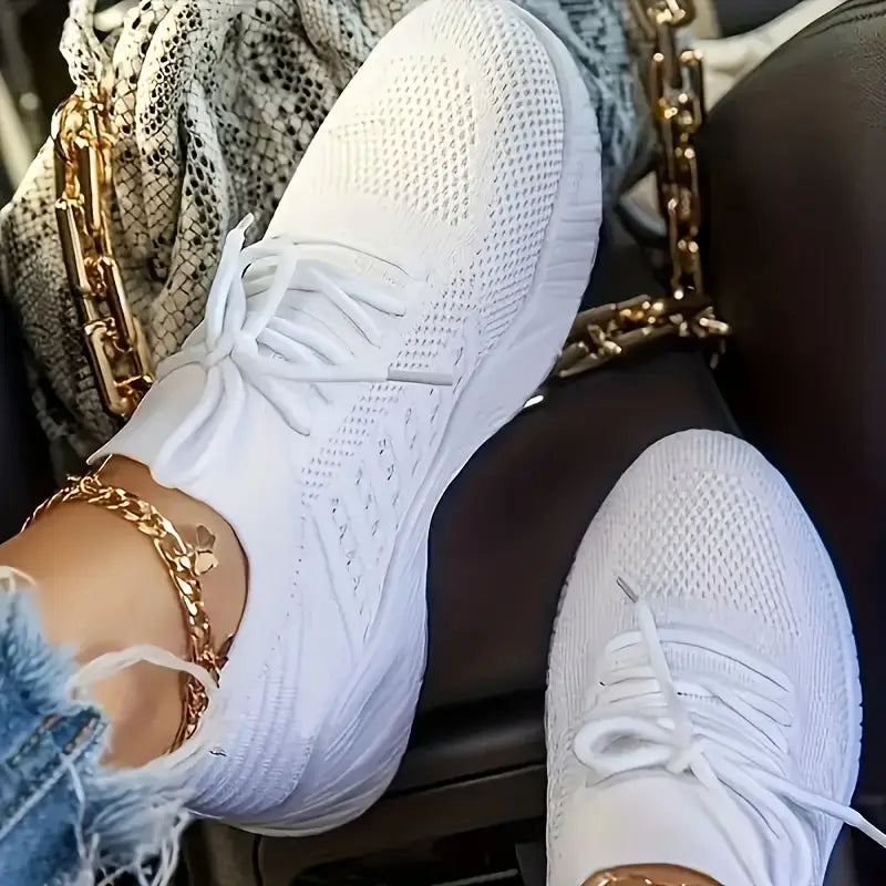 White Women's Lightweight Breathable Sneakers